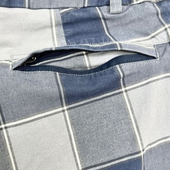 Lululemon Men’s Size 40 Blue and Grey Checkered Plaid Casual Walking Shorts - Picture 4 of 5